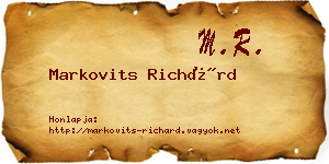 Markovits Richárd névjegykártya