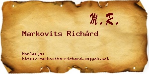 Markovits Richárd névjegykártya